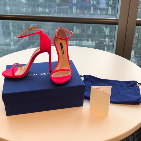 stuart weitzman neon sandals